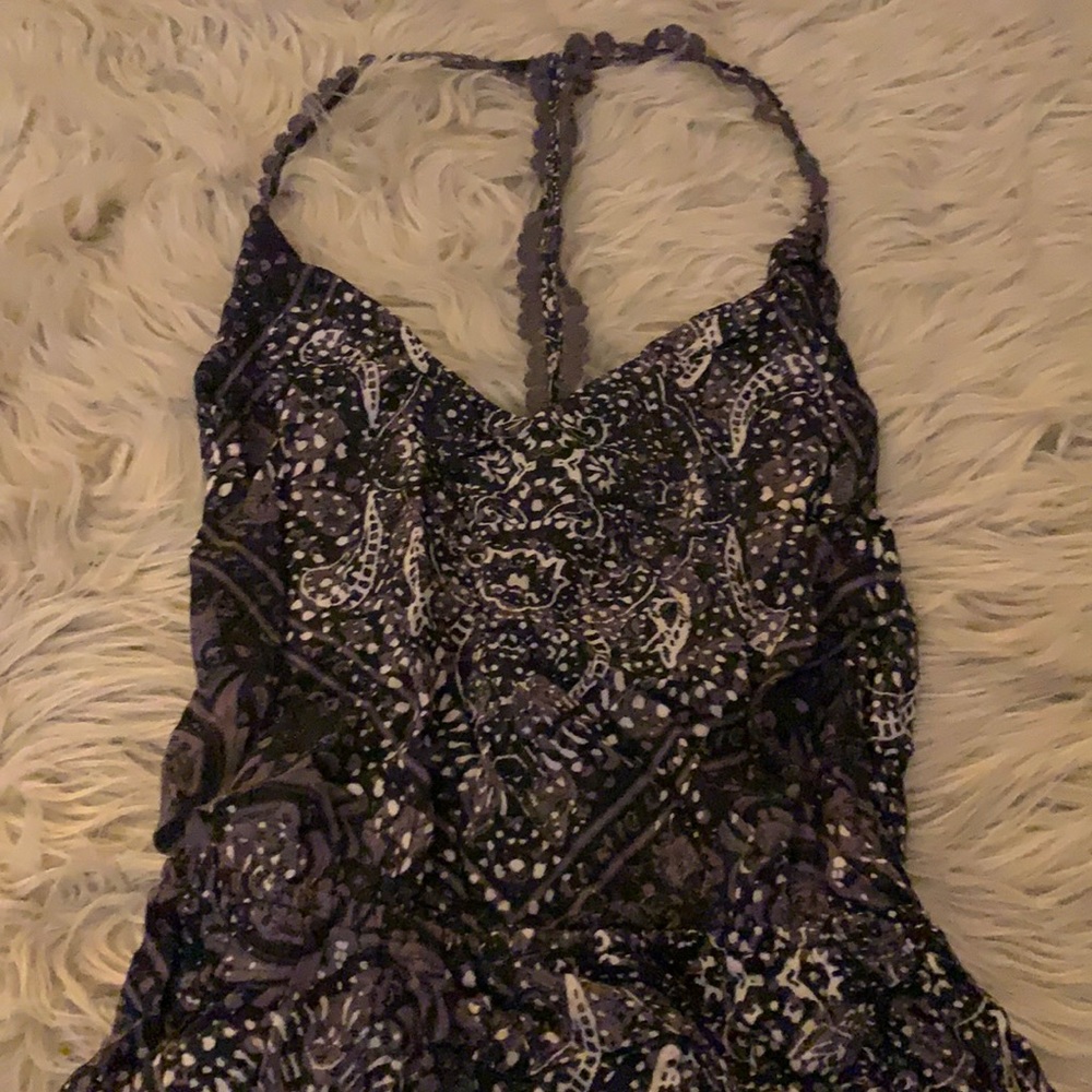 Black and dark purple romper